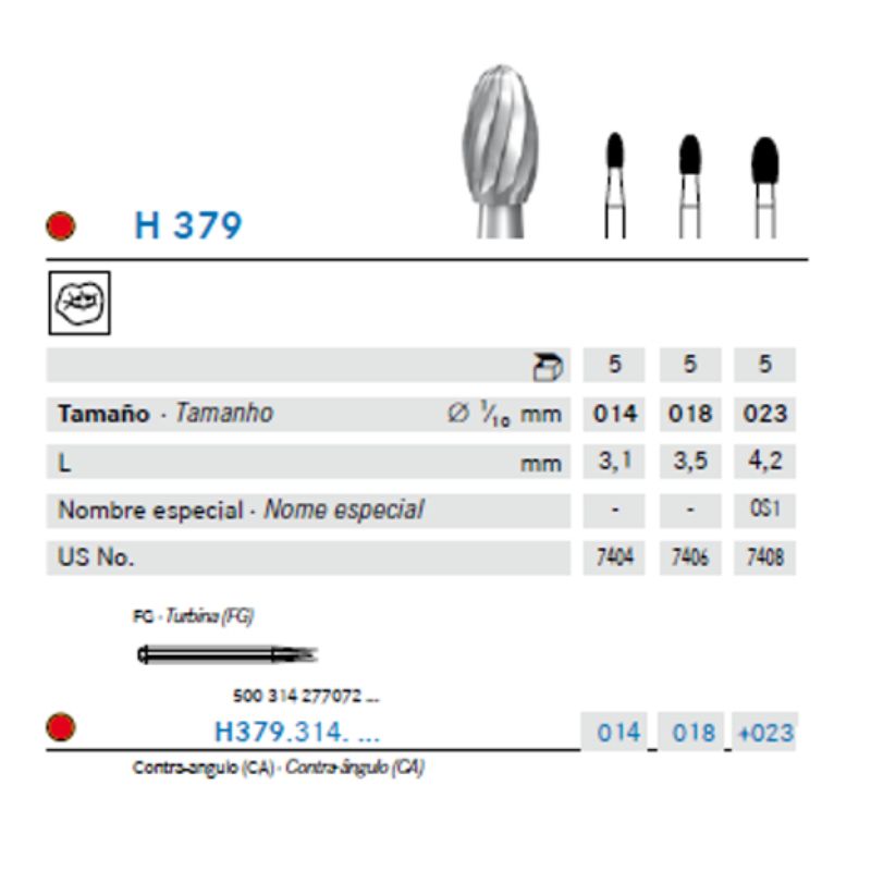 Fresa Carbide Huevo Acabado 12 Filos A/V - C/A