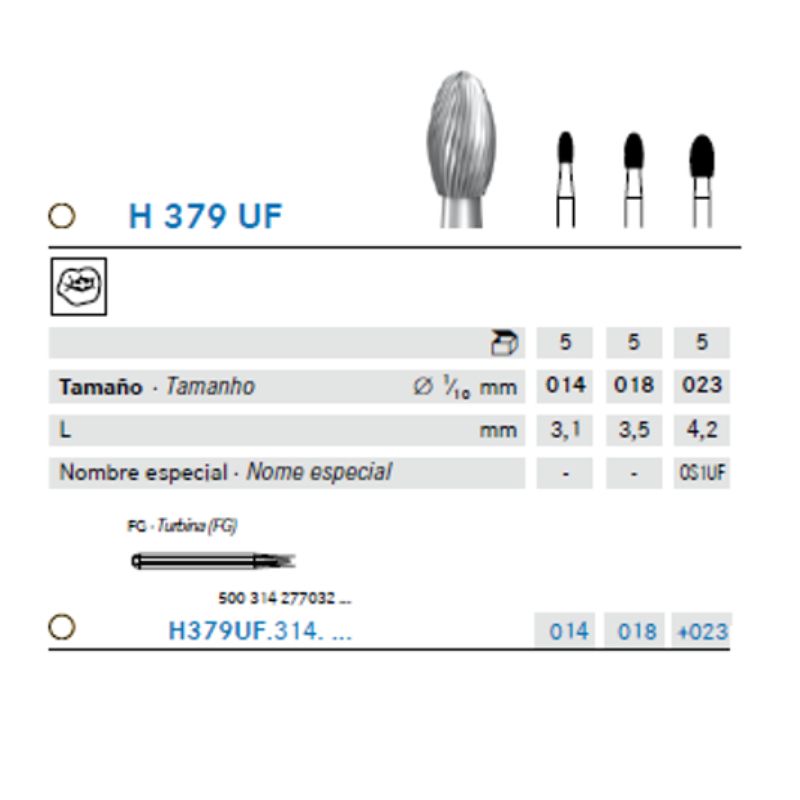 Fresa Carbide Huevo Acabado 30 Filos Ultrafino A/V