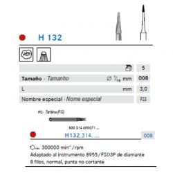 Fresa Carbide Tronco Cónica Acabado 8 Filos