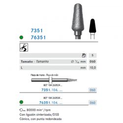 Fresón Diamante Sinterizada Tronco Cónica Punta Redondeada Lab