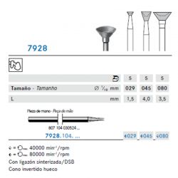 Fresón Diamante Sinterizada Cono Invertido Hueco Lab