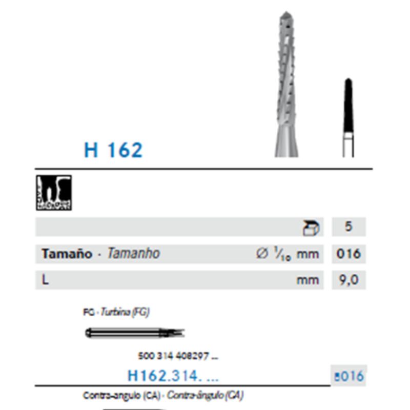 Fresa Carbide Tronco cónica Cortador  Hueso