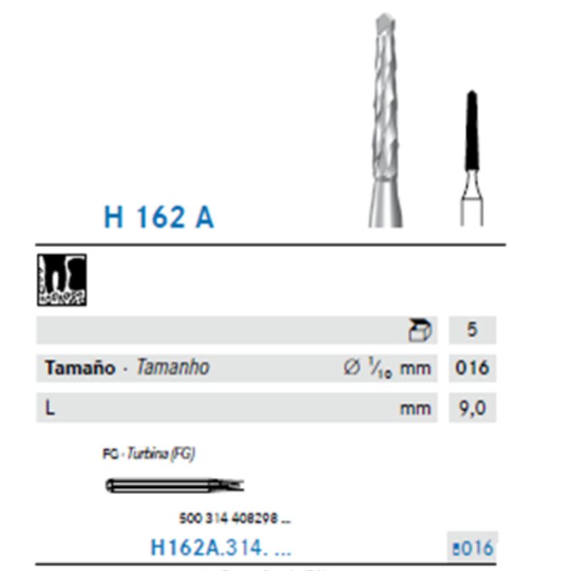 Fresa Carbide Tronco cónica Para Hueso C/ Dentadura Especial Cruzada