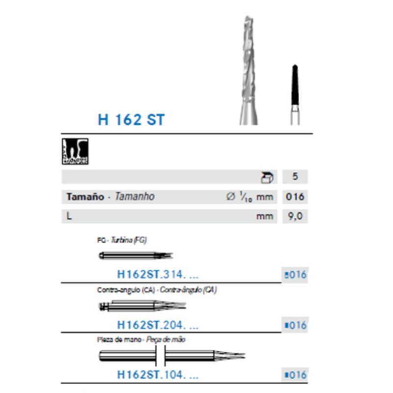 Fresa Carbide Tronco cónica P/ Hueso máxima precisión Corte