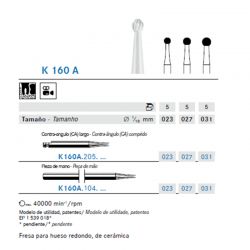 Fresa Redonda  Cerámica P/ Cirugía