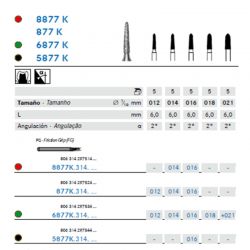 Fresa Diamante Cónico Torpedo Corto C/ Bisel A/V