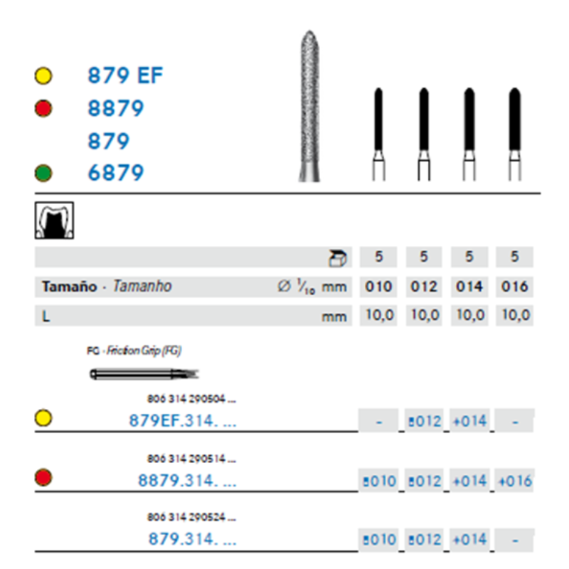 Fresa Diamante Torpedo Largo Bisel – A/V