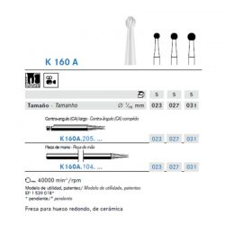 Fresa Redonda de cerámica P/ cirugía - P/M – C/A