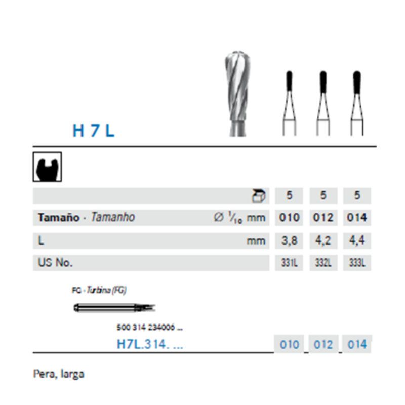 Fresa Carbide Pera Larga – P/M