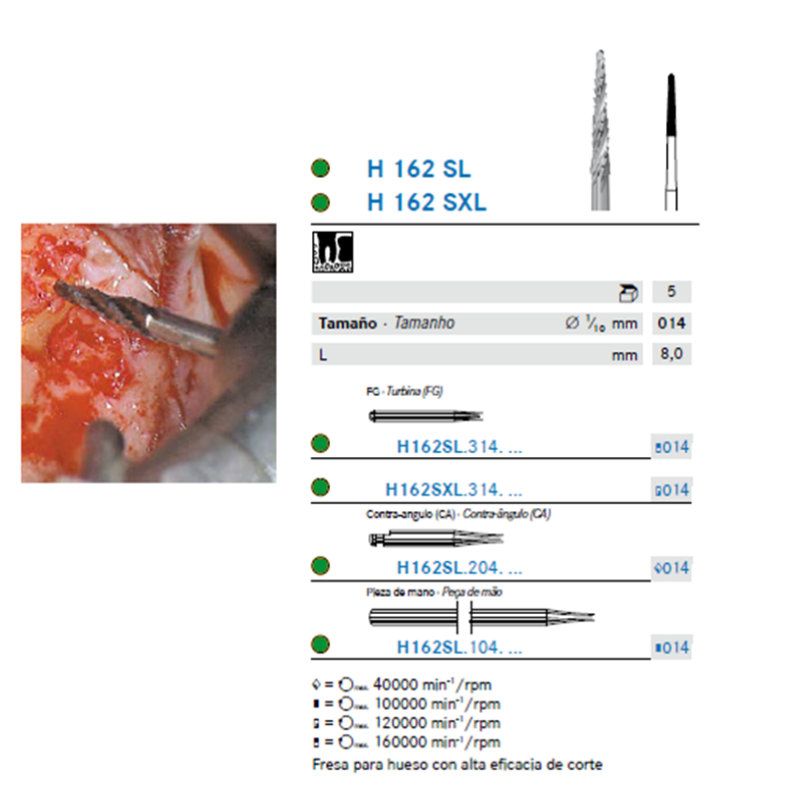 Fresa Carbide Tronco Cónica P/ Hueso con Alta Eficacia Corte