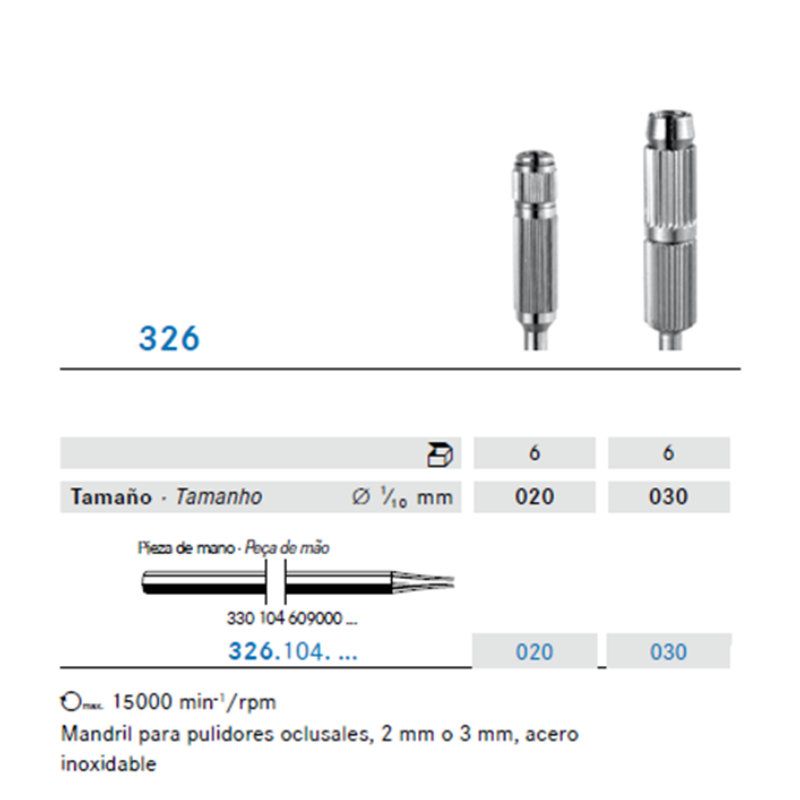 Mandril P/ Pulidores Oclusales – P/M
