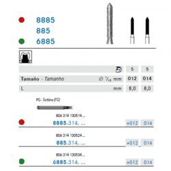 Fresa Diamante Cilíndrica Larga Punta Biselada – A/V
