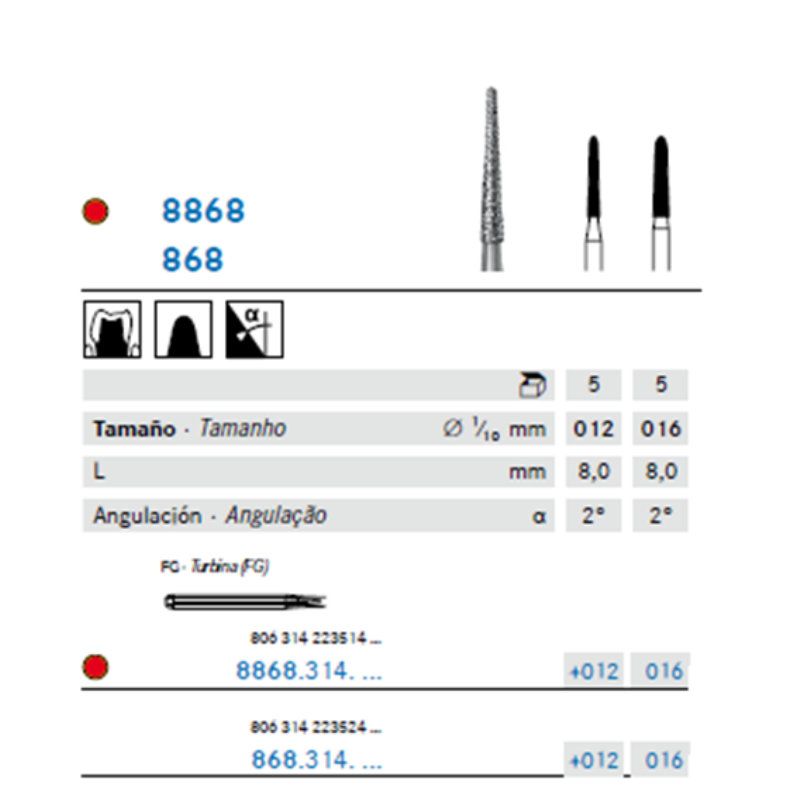 Fresa Diamante Tronco Cónica Puntiagudo – A/V