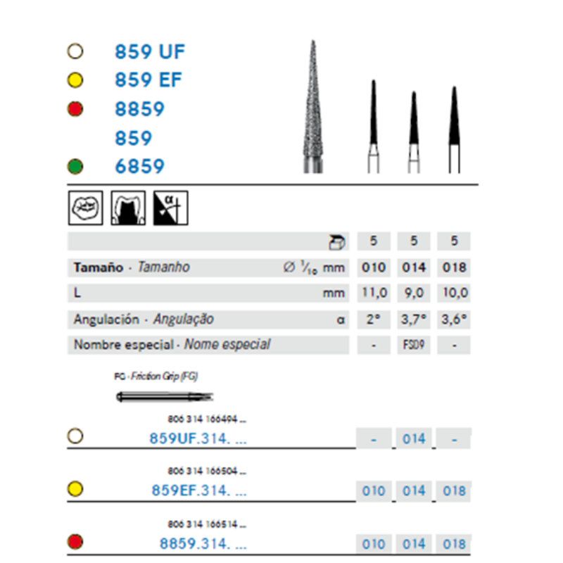 Fresa Diamante Tronco Cónica Aguja – A/V