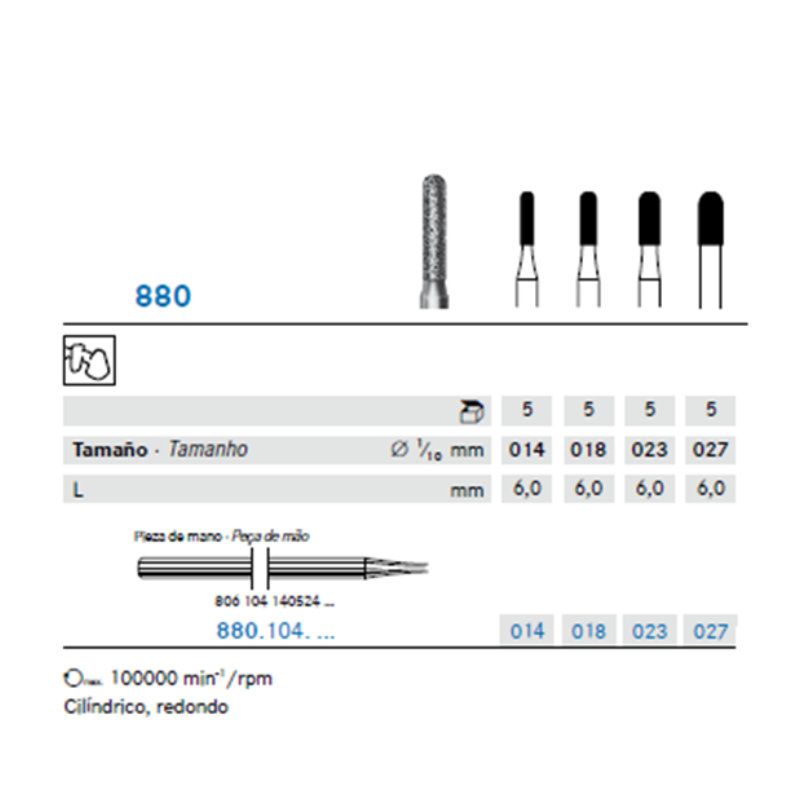Fresón Diamante Cilíndrico Punta Redonda Lab – P/M