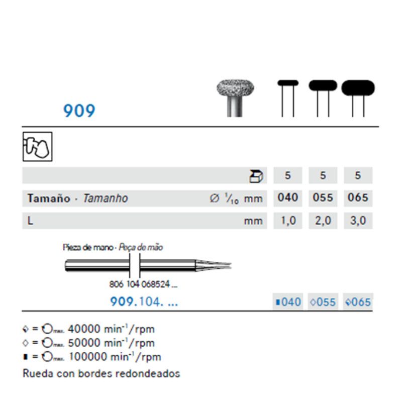 Fresón Diamante Rueda C/ Bordes Redondeados Lab – P/M