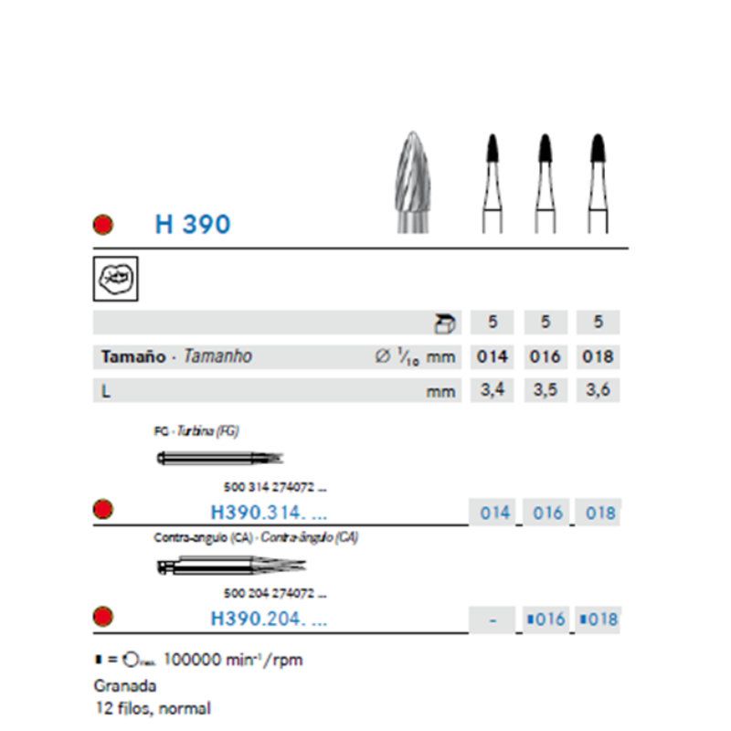 Fresa Carbide Huevo Para Acabado 12 Hilos - A/V – C/A
