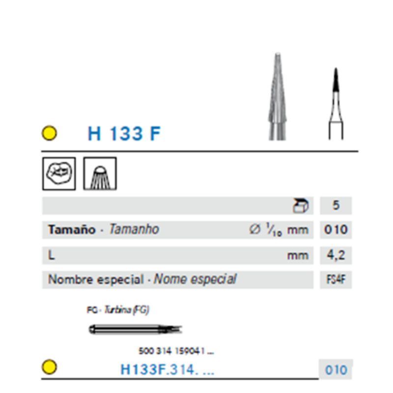Fresa Carbide Tronco Cónica para Acabado 16 Filos Fino - AV