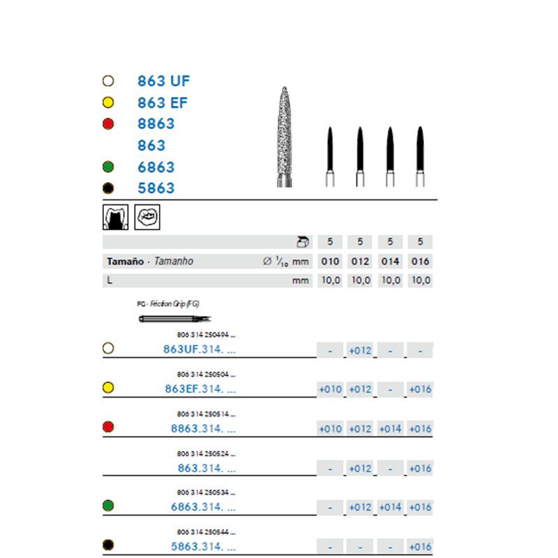 Fresa Diamante Llama Larga - A/V